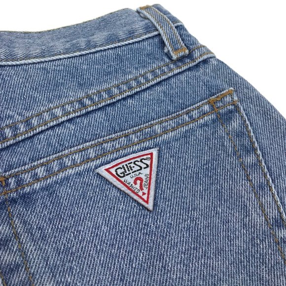 Vintage GUESS Light Wash Denim Jean Shorts Size 26 - Picture 7 of 8